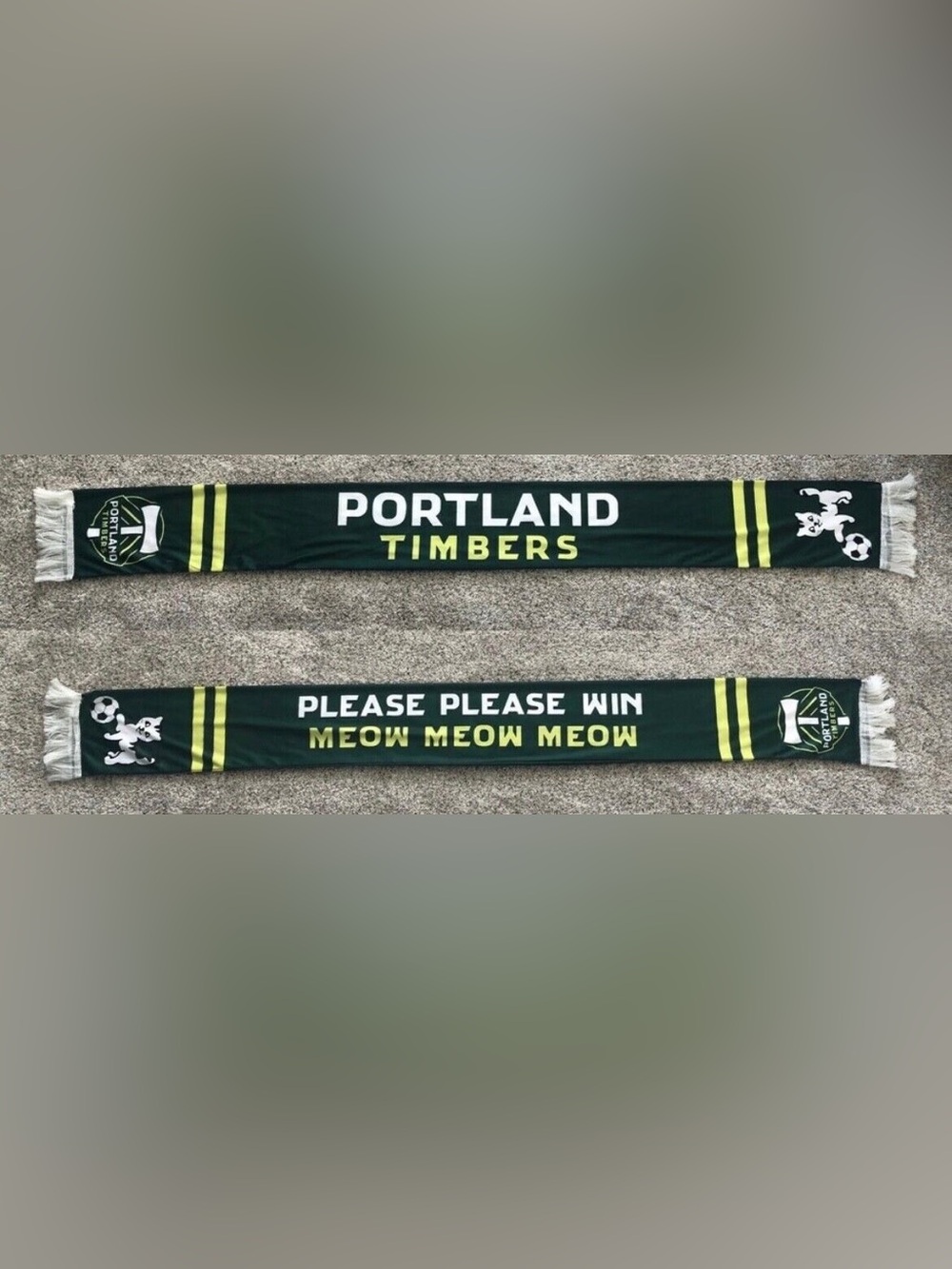 Portland Timbers Army Portlandia Please Please Win Meow Meow Meow Soccer Scarf